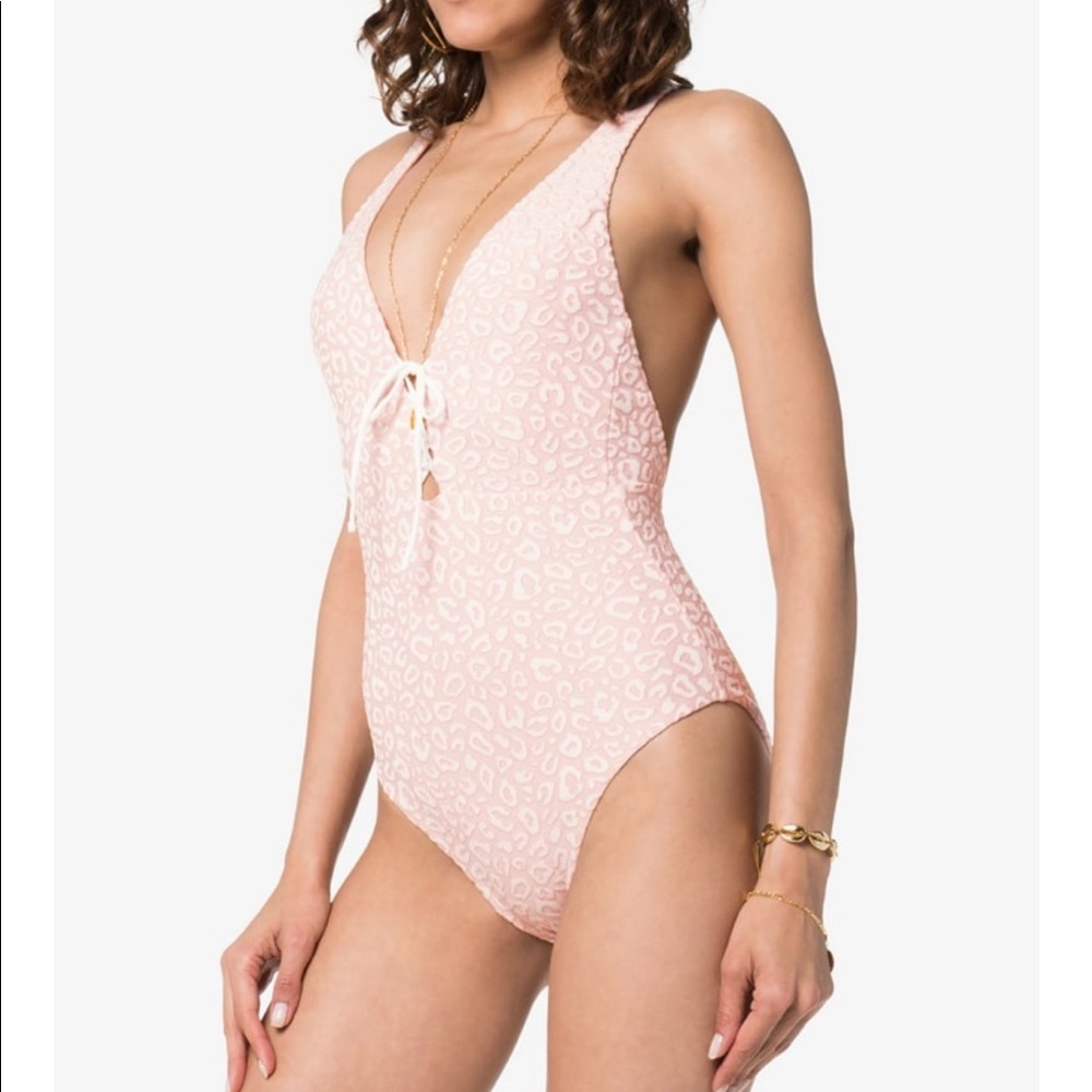 Onia Iona Embossed Leopard Print Swimsuit Size M